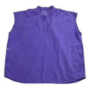 FIGS Rafaela Scrub Top Women’s Size XL Purple Banded Collar Cap Sleeve Nursing